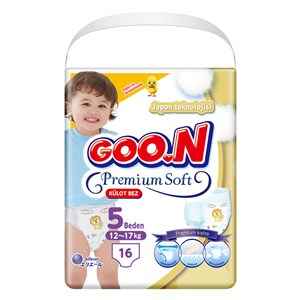 Goon Premium Soft Külot Bebek Bezi No:5 12-17 Kg 16 Adet
