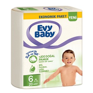 Evy Baby Bebek Bezi 6 Beden XL 20 Adet 15+ Kg